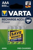 VARTA RECHARGE ACCU POWER AAA 800MAH BLISTER 4-pack